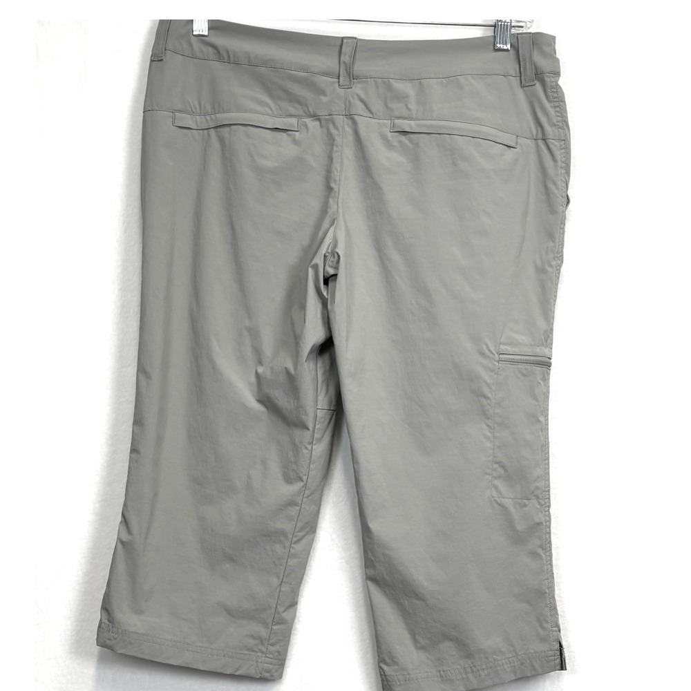 Coolibar Capri Pants 12 Gray Women Hiking Sun Protection UPF 50+ Cargo Stretch - Picture 4 of 11